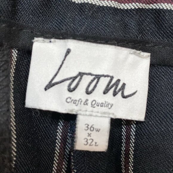 Loom Relax Fit Pants Black stripes slacks Size 36 - Picture 11 of 13